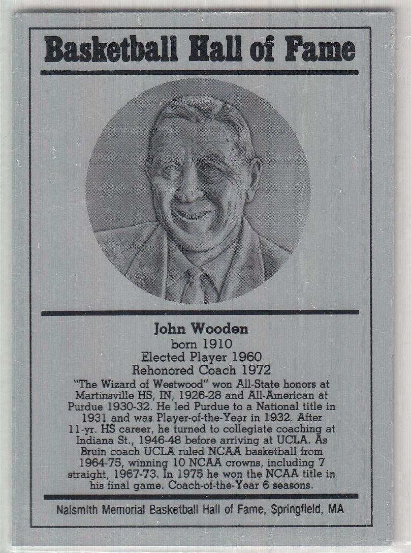 1986-2002 Basketball Hall of Fame Metallic JOHN WOODEN Series 12 128846