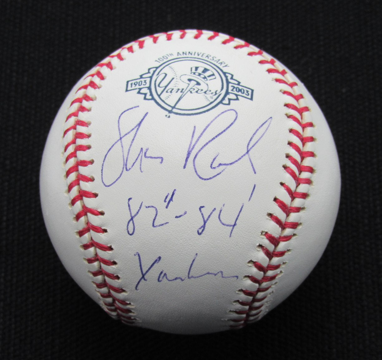 Shane Rawley Signed/Auto Yankees 100th OML Baseball JSA Inscr  186717