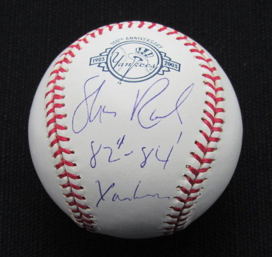 Shane Rawley Signed/Auto Yankees 100th OML Baseball JSA Inscr  186717
