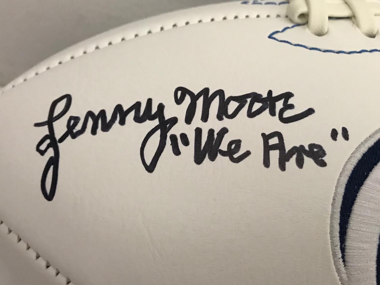 Lenny Moore Penn State PSU Autographed/Signed Logo Football JSA 130864