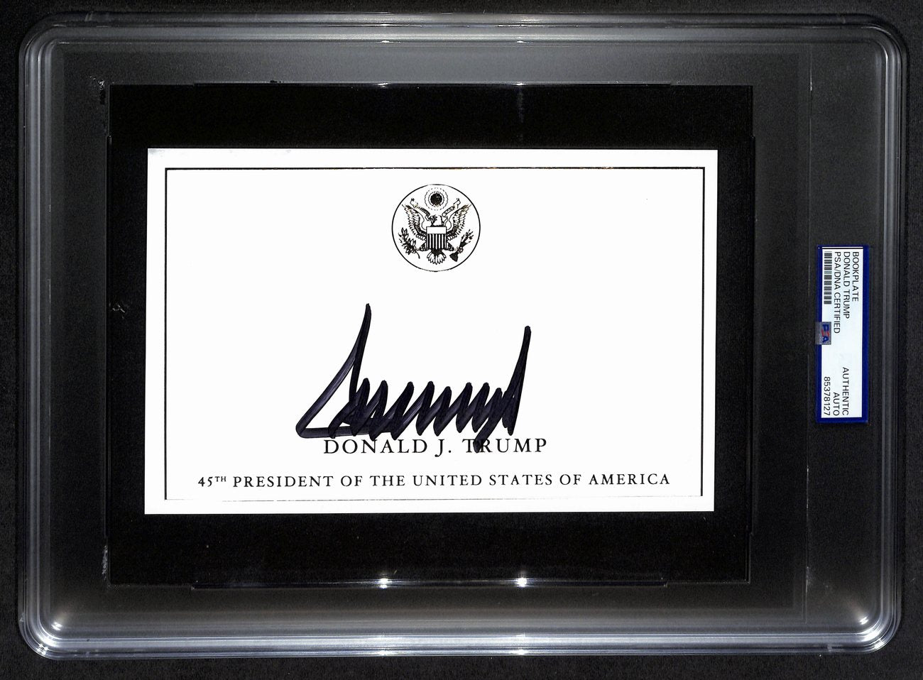 Donald Trump Signed/Autographed 8.5x5.5 Bookplate Card PSA/DNA 190741