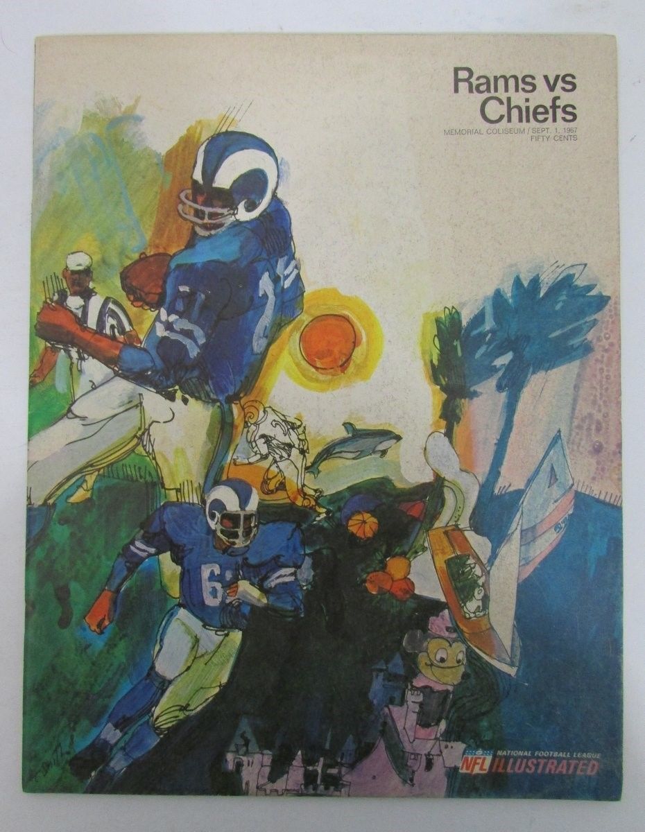 1967 LA Rams vs. Kansas City Chiefs Official NFL Illustrated Program 128505