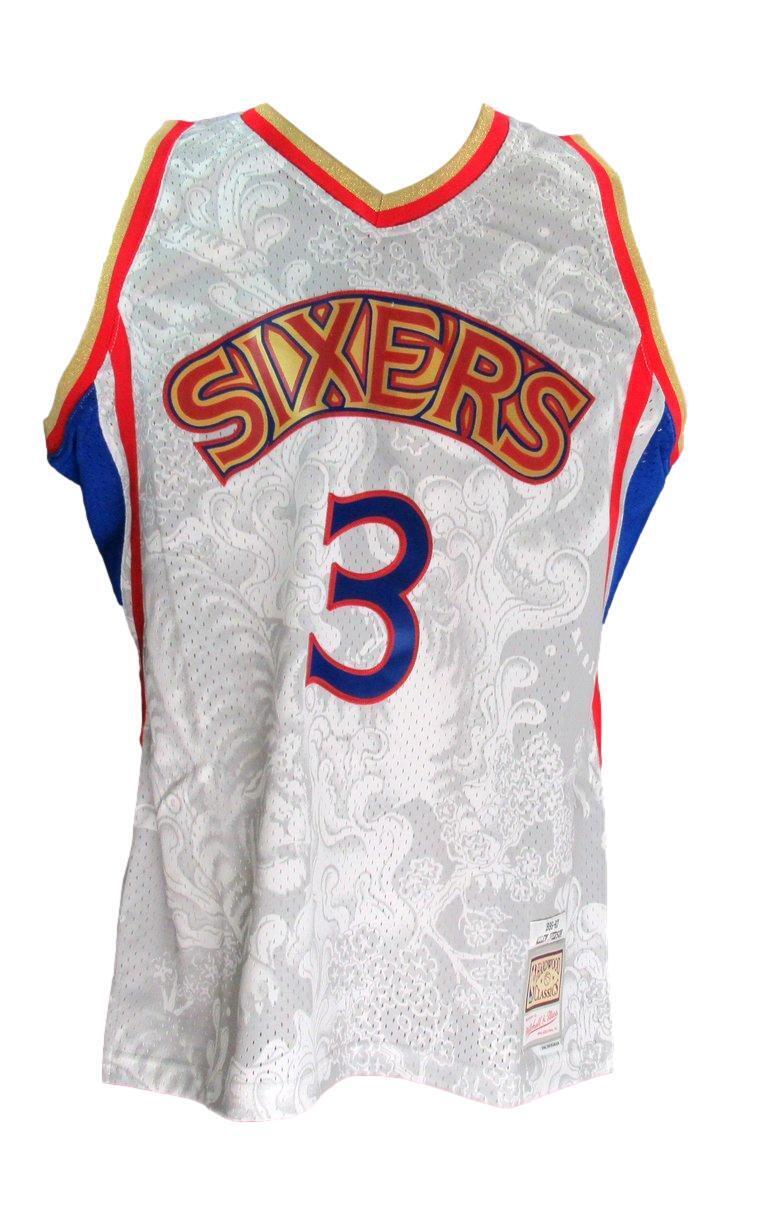 Allen Iverson HOF Autographed Lunar Mitchell & Ness Jersey 76ers JSA 181843