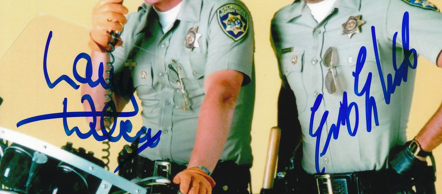 Larry Wilcox/Erik Estrada Dual-Autographed 8x10 Photo "Chips" Beckett 183531