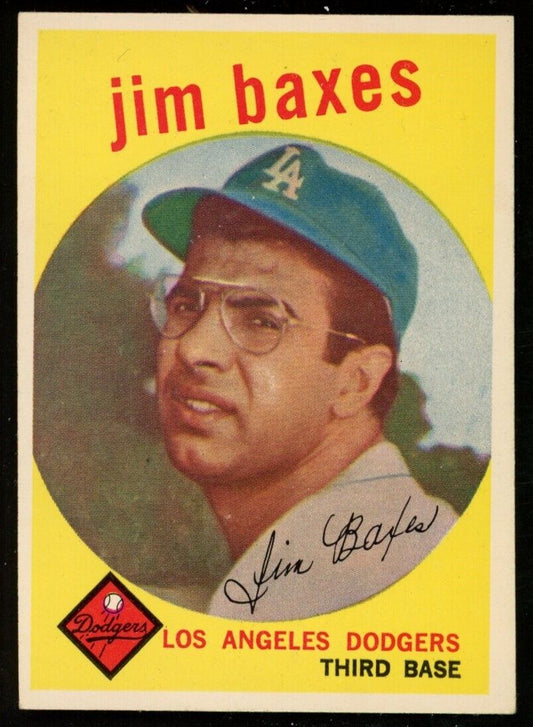 1959 Topps Baseball Jim Baxes #547 Los Angeles Dodgers