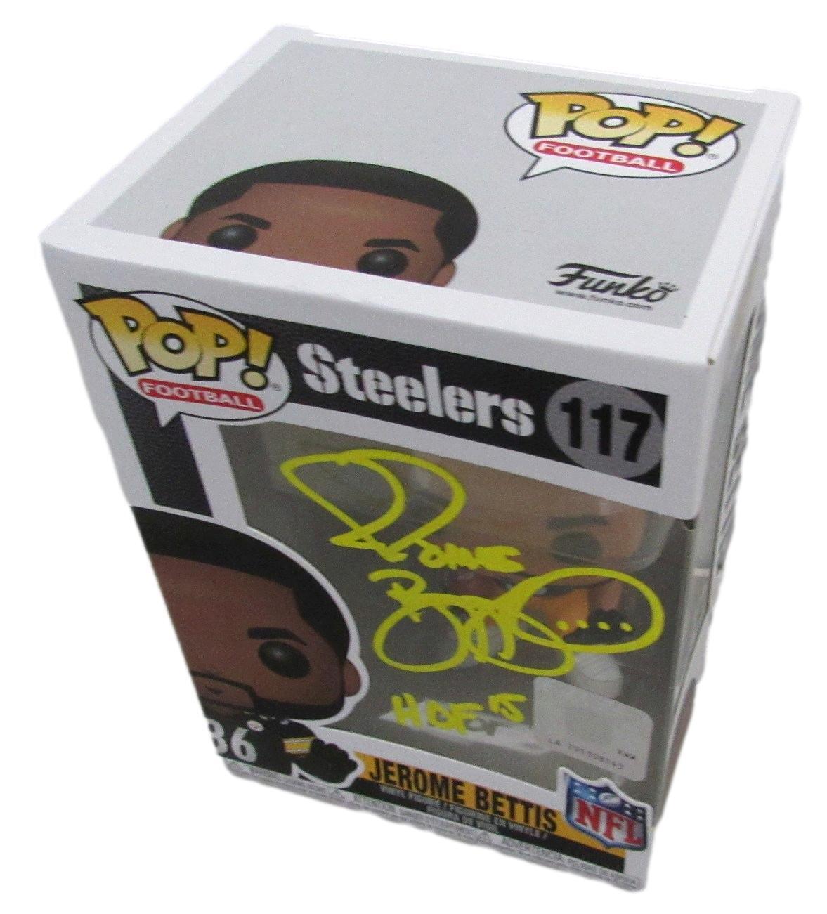 Jerome Bettis HOF Autographed/Inscribed Funko POP! Figurine #117 Steelers JSA