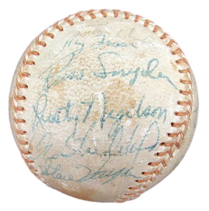 1968 Cleveland Indians Team Autographed (21 Signatures) Baseball 181045