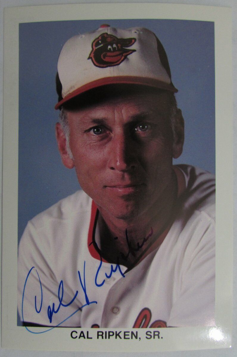 Cal Ripken Sr. Baltimore Orioles Signed Team Issued Postcard 149527