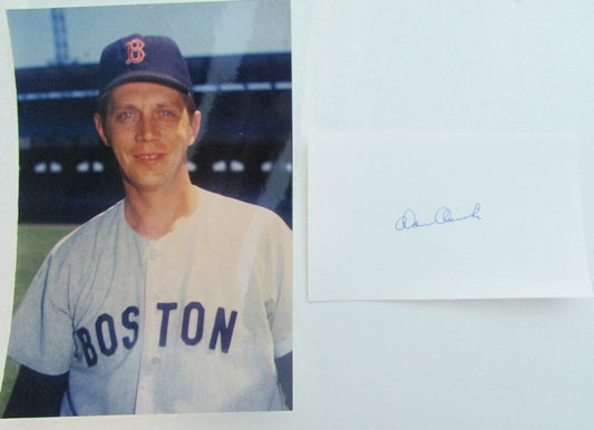 Dan Osinski 1967 Boston Red Sox Signed 3x5 Index Card with 5x7  Photo 158526