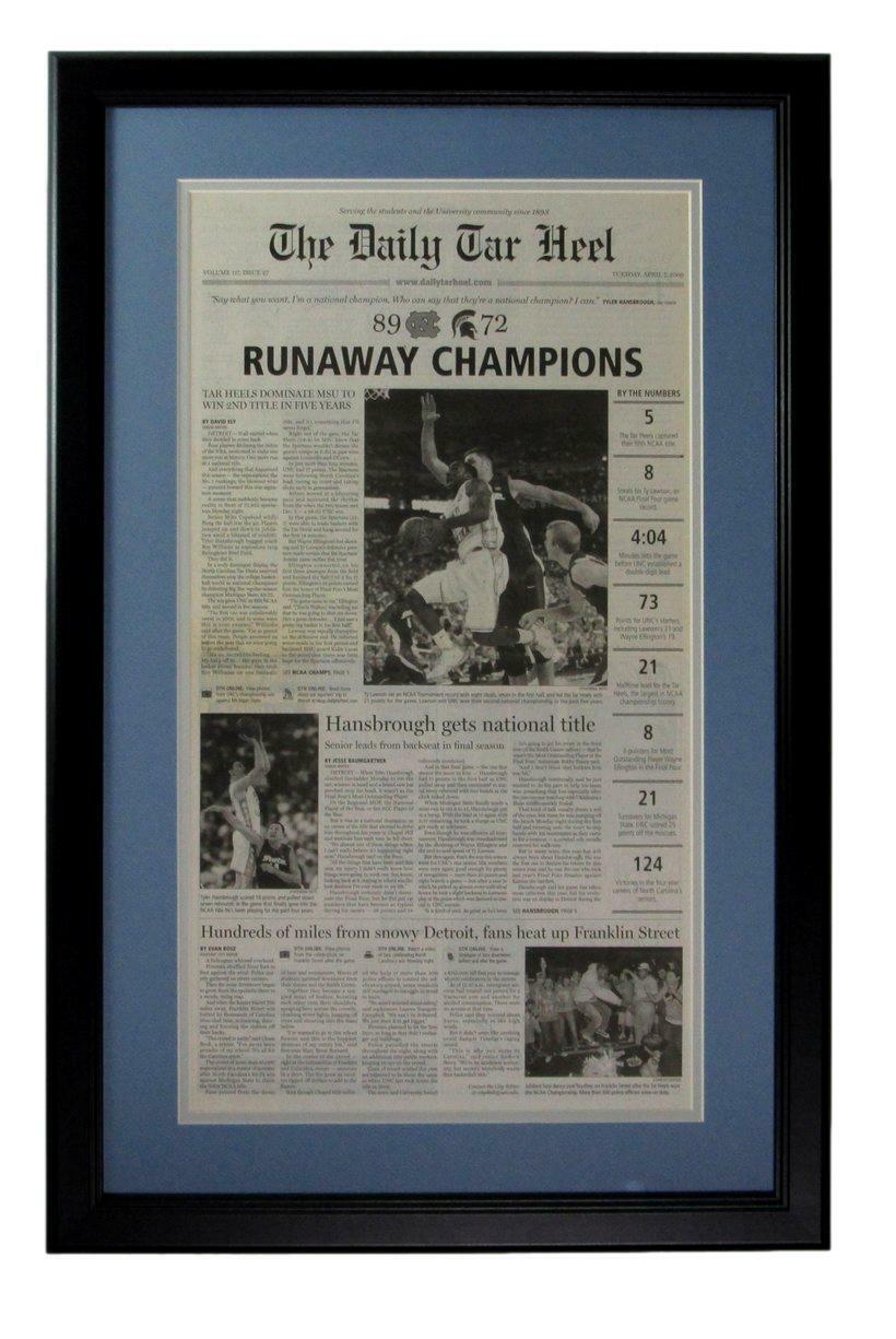 2009 Daily Tar Heel Newspaper North Carolina NCAA National Champs Framed 165817