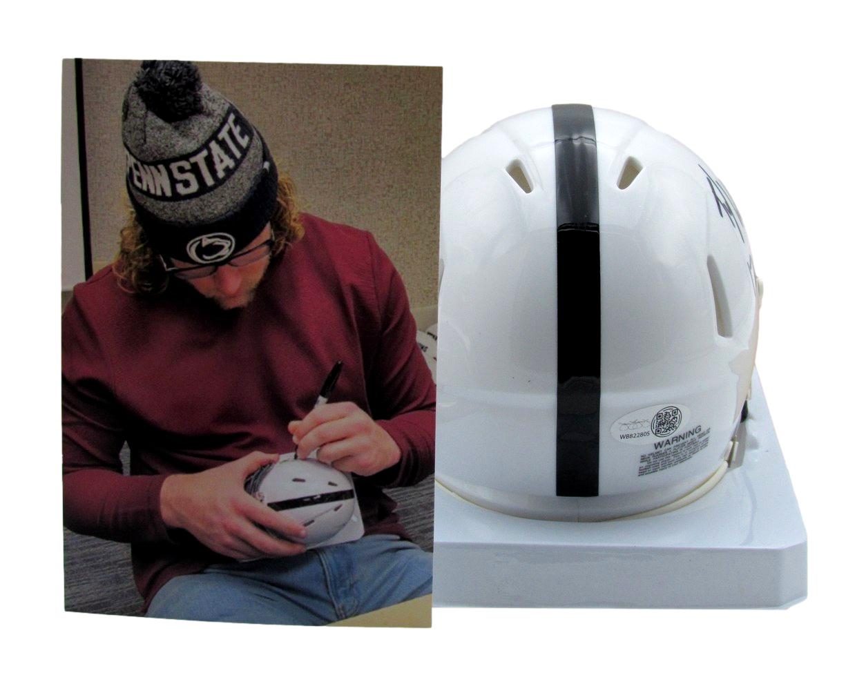 Tyler Warren Signed/Inscribed White Penn State Mini Football Helmet JSA 193101