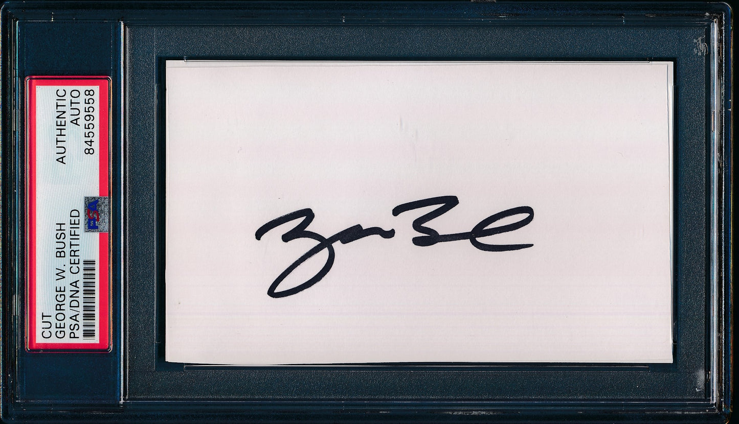 George W. Bush Signed 3x5 Index Card Former President PSA/DNA 184892