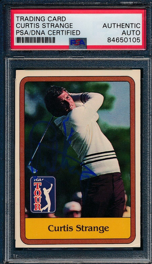 1981 DONRUSS PGA Curtis Strange #3 Authentic Card Signed PSA/DNA 176028