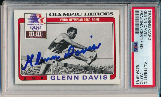 Glenn Davis Olympic Champ Signed/Auto 1983 M&M's Card #10 PSA/DNA 156717