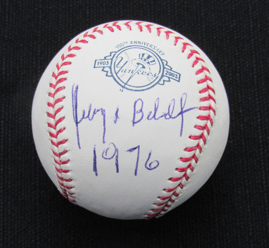 Juan Bernhardt Signed/Auto Yankees 100th OML Baseball JSA Inscr 186938