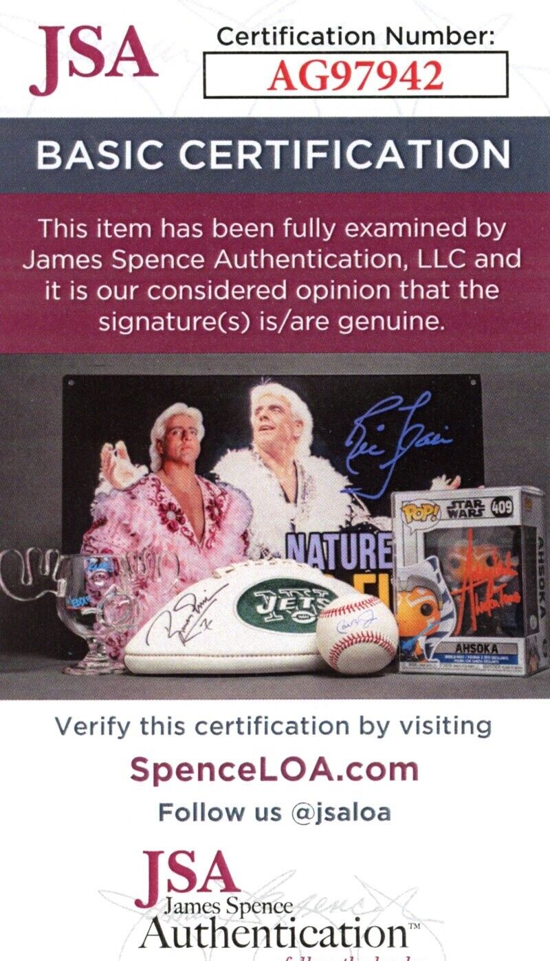 Andy Robustelli HOF Autographed Goal Line Art GLAC Postcard Giants JSA