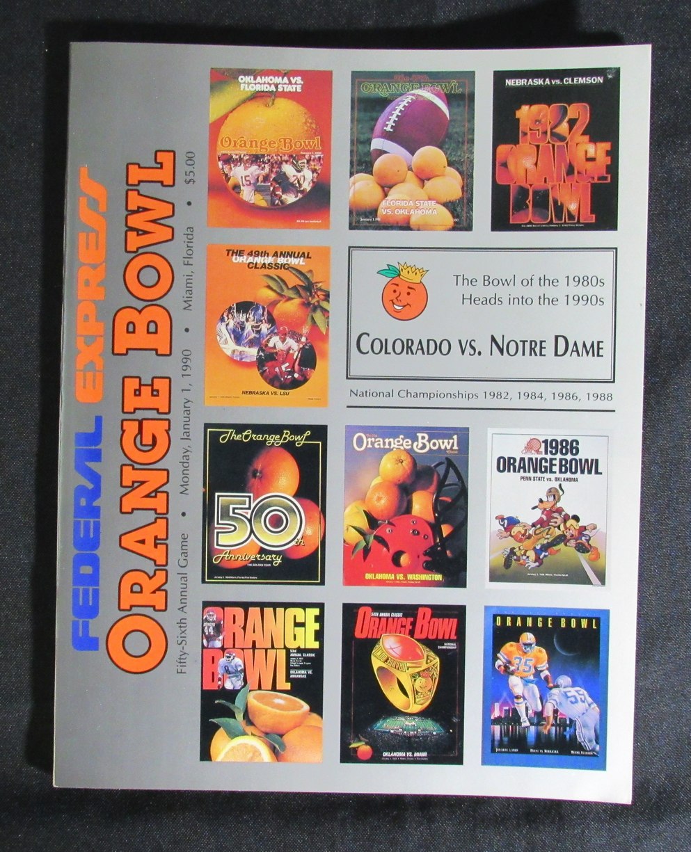 01/1/1990 Orange Bowl Notre Dame vs. Colorado Program 185825