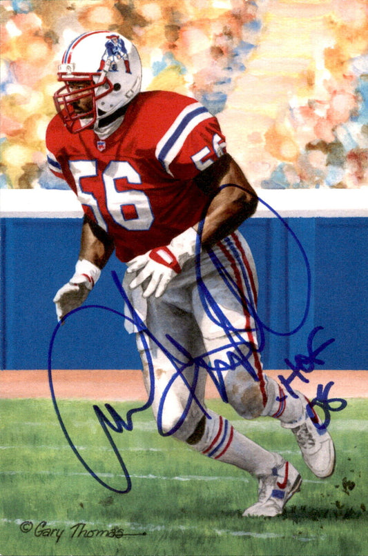 Andre Tippett HOF Autographed Goal Line Art GLAC Postcard Patriots JSA