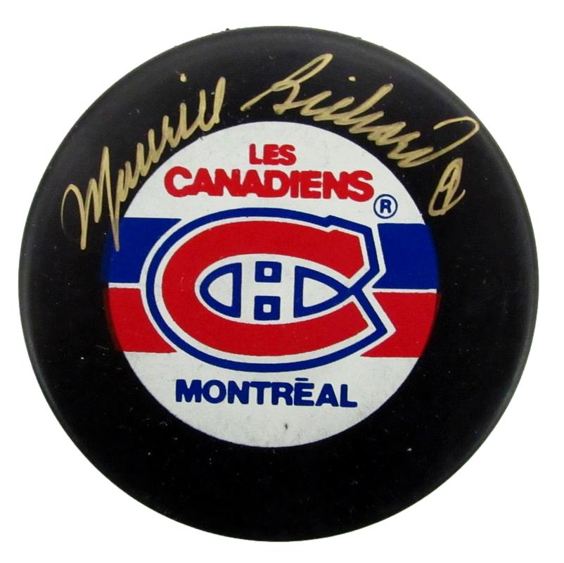 Maurice Richard HOF Signed/Auto Hockey Puck Montreal Canadiens JSA 186374