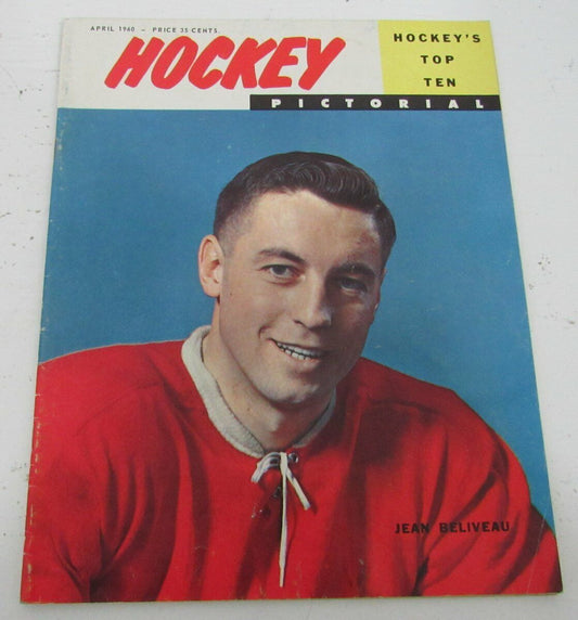 Hockey Pictorial April 1960, Jean Beliveau Cover.  143178