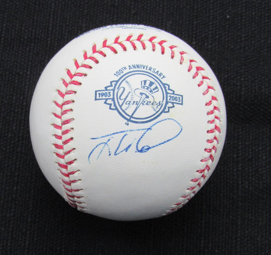 Tony Womack Signed/Auto Yankees 100th OML Baseball JSA  186962