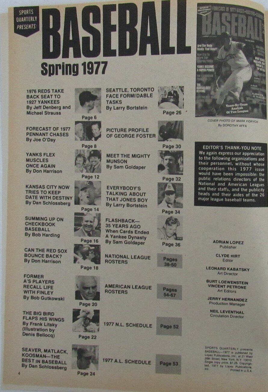 Spring 1977 Baseball Magazine with Mark Fidrych, Detroit Tigers on Cover 164506