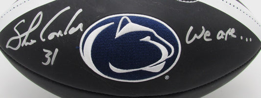 Shane Conlan Autographed/Inscribed Penn State Logo Black Football JSA