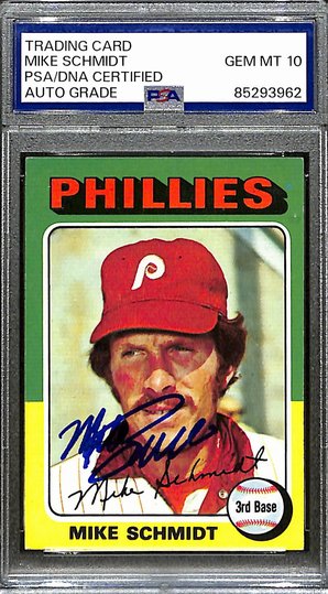 1975 Topps Mike Schmidt Phillies #70 Card Signed PSA/DNA GEM MINT 10 187943