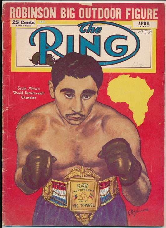 The RING Apr 1952 Boxing Magazine - S Africa's Bantamweight Champ Cover 142010