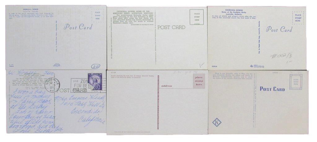 Lot of (6) Postcards from Churchill Downs Horse Racing Track Louisville, KY