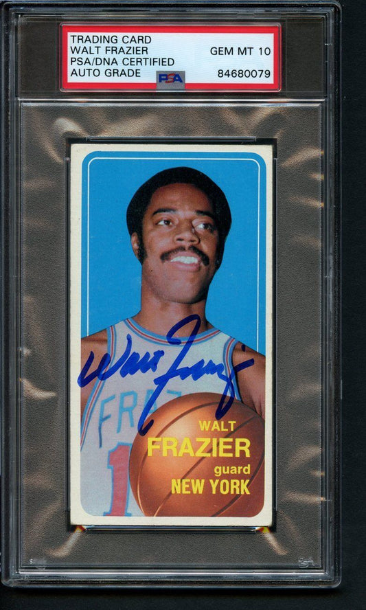 1970 TOPPS Walt Frazier HOF #120 Card Signed Knicks PSA/DNA GEM MINT 10