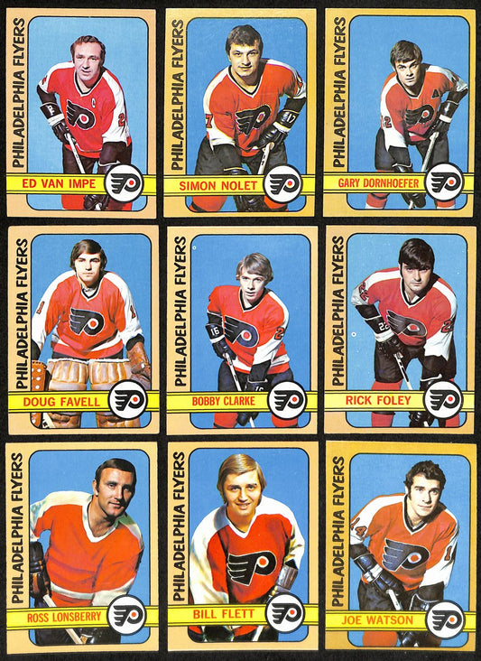 1972-73 Topps Hockey Philadelphia Flyers Complete Team Set (10/10) Cards 189200