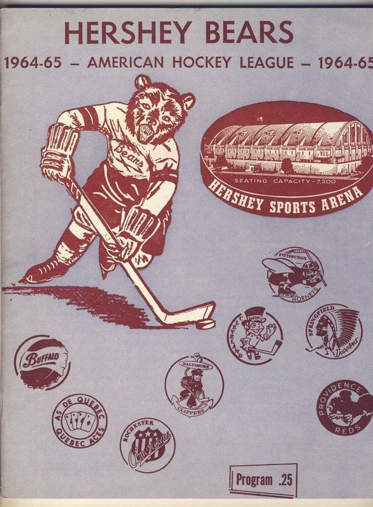 Hershey Bears 3/6 1965 Program vs. Providence AHL 127986