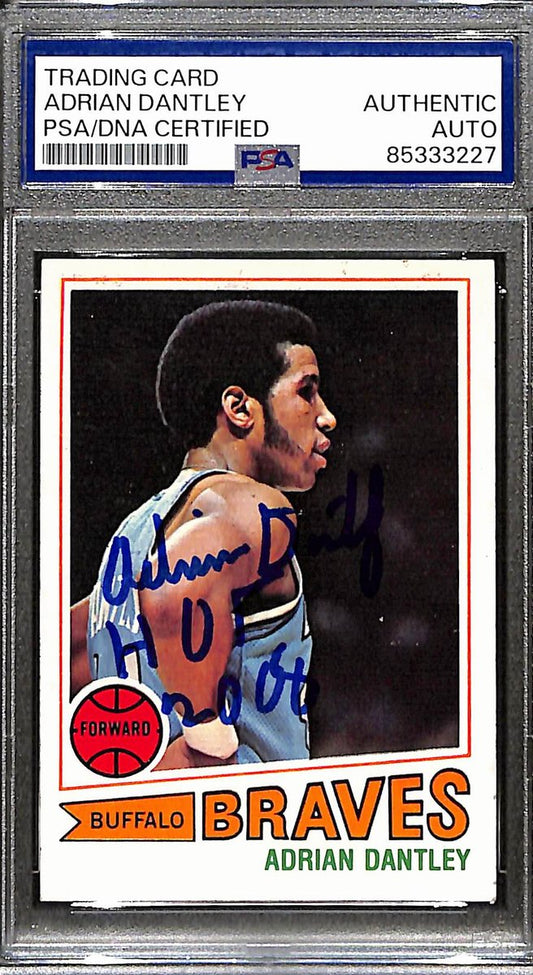 Adrian Dantley HOF Signed/Auto 1977-78 Topps Card #56 Braves Rookie PSA 187993