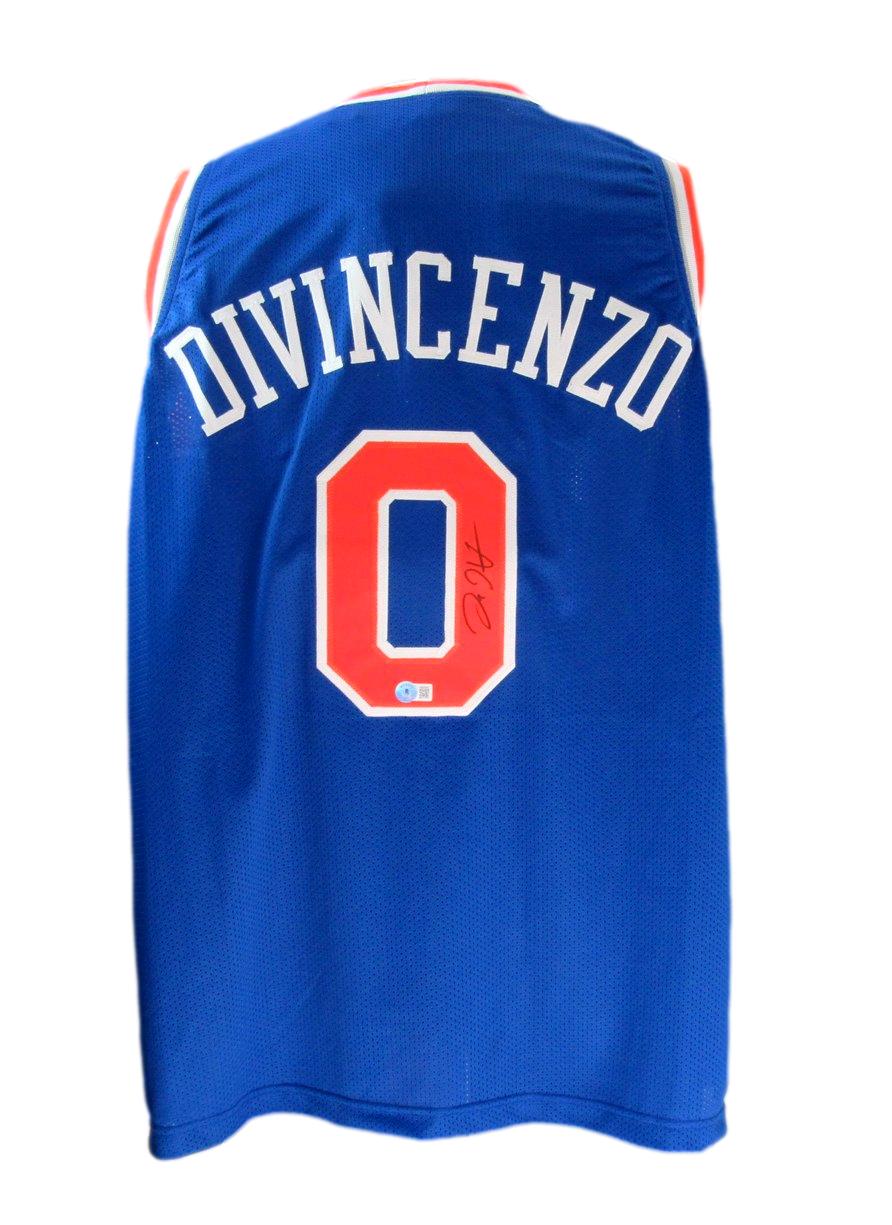 Donte DiVincenzo Signed Blue Custom Basketball Jersey Knicks Beckett 186593