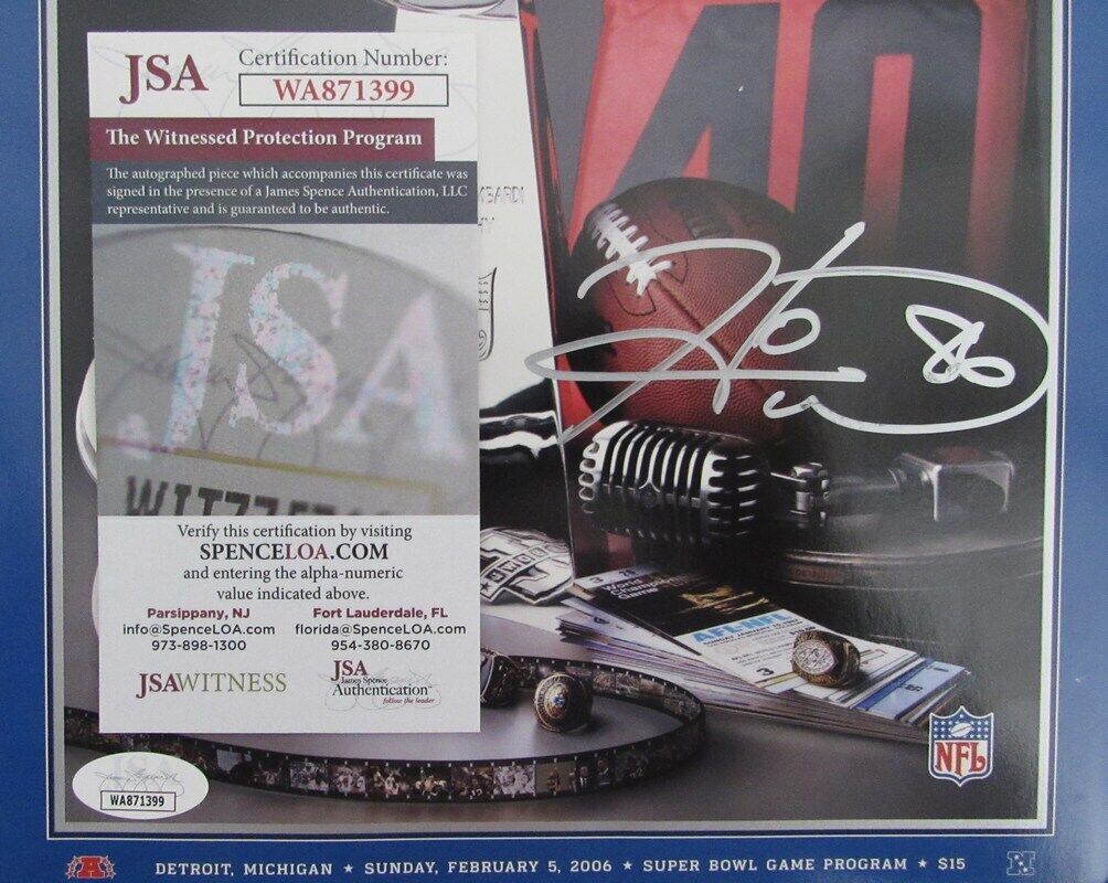 Hines Ward Autographed Super Bowl XL Program Steelers vs. Seahawks JSA 180336