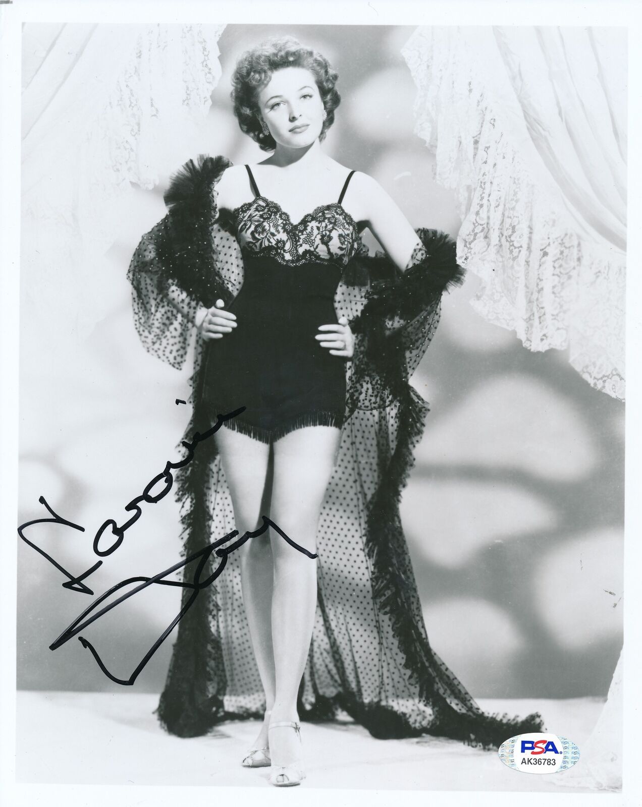 Laraine Day Actress Autographed 8x10 B/W Photo PSA/DNA