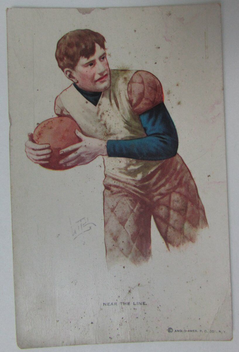 Anglo Pastelle Series Near The Line Football Postcard 148881