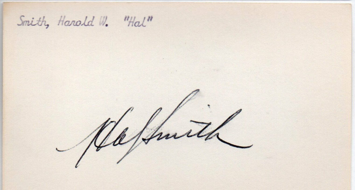 Hal Smith A's/Orioles/Pirates/Colt 45's Signed 3x5 Index Card 145399