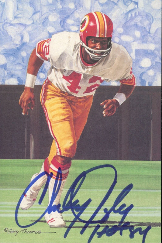 Charley Taylor Autographed/Inscr Goal Line Art GLAC Postcard Redskins JSA 177813