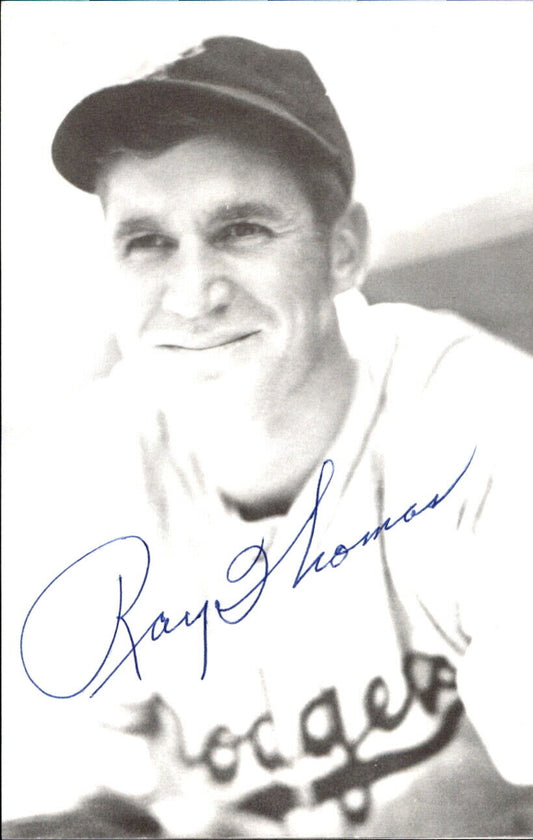 Ray Thomas Dodgers d. 1993 Signed/Autographed 3x5  Photo 179266