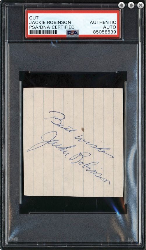 Jackie Robinson HOF Cut Signature Brooklyn Dodgers (PSA) 184105