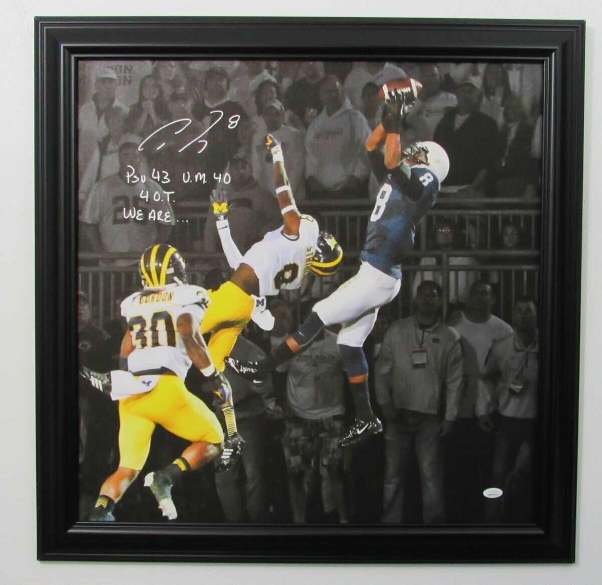 Allen Robinson PSU White Out 4 OT  Signed/Autographed 24x24 Canvas JSA 143215