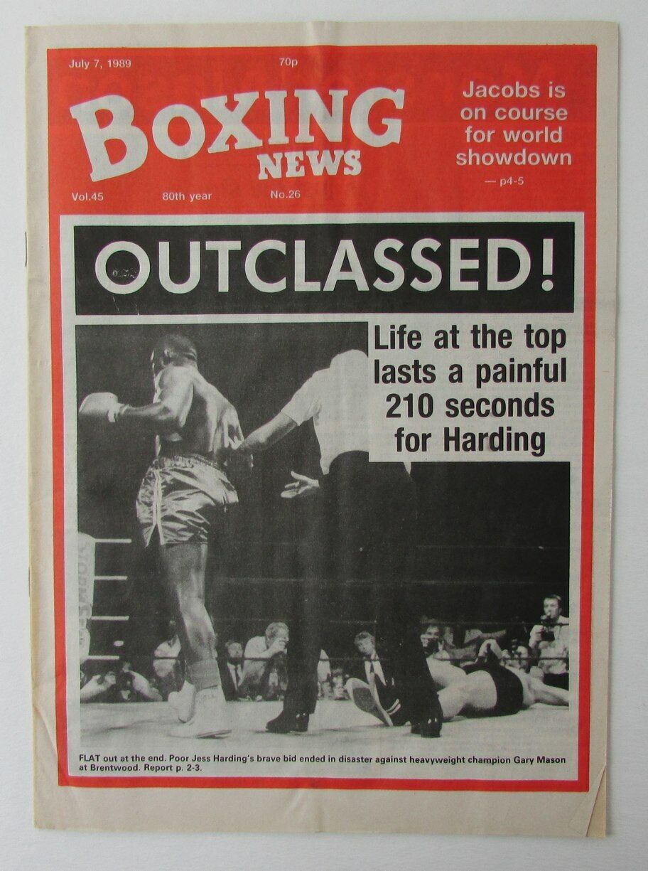 July 7, 1989 Boxing News Magazine Jess Harding vs. Gary Mason