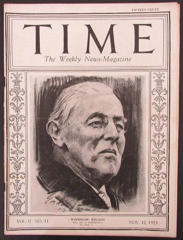 Time Magazine Vol II No 11 November 12, 1923 Woodrow Wilson 183261