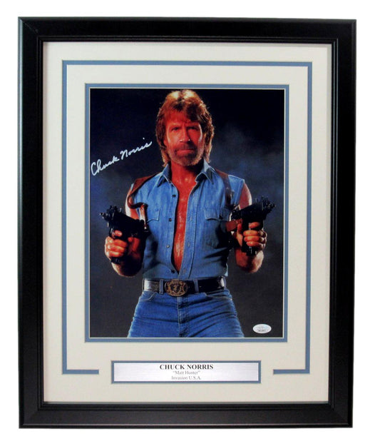 Chuck Norris "Matt Hunter" Signed/Autographed 11x14 Photo Framed JSA 189988