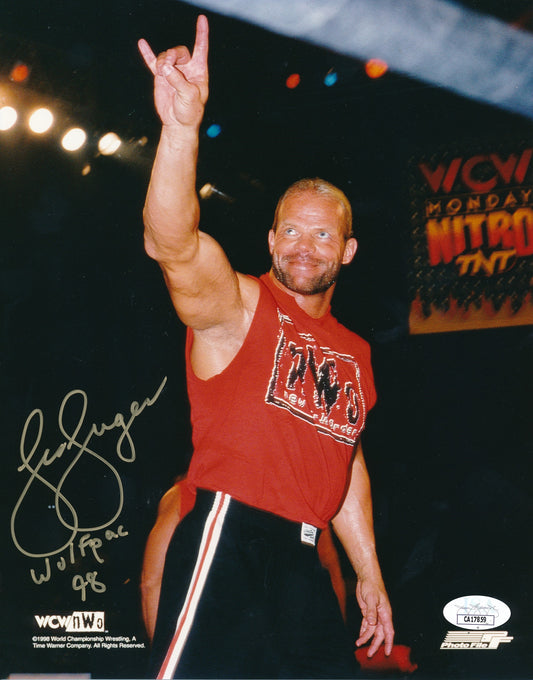 Lex Luger Signed/Inscribed "Wolfpac 98" 8x10 Photo Wrestler JSA 192954