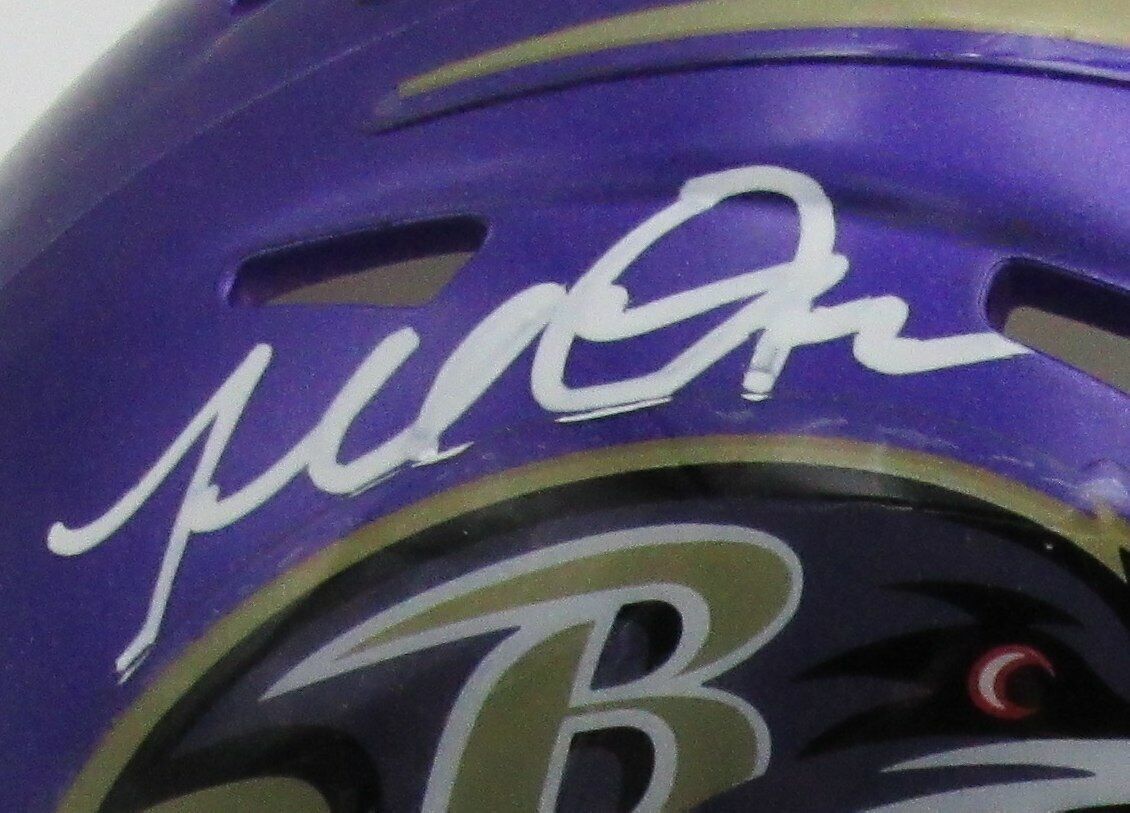 Terrell Suggs Autographed Mini Ravens Flash Football Helmet Beckett