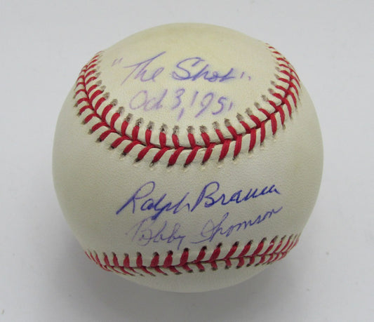 Ralph Branca/Bobby Thomson Dual-Signed/Inscribed ONL Baseball PSA/DNA 191731