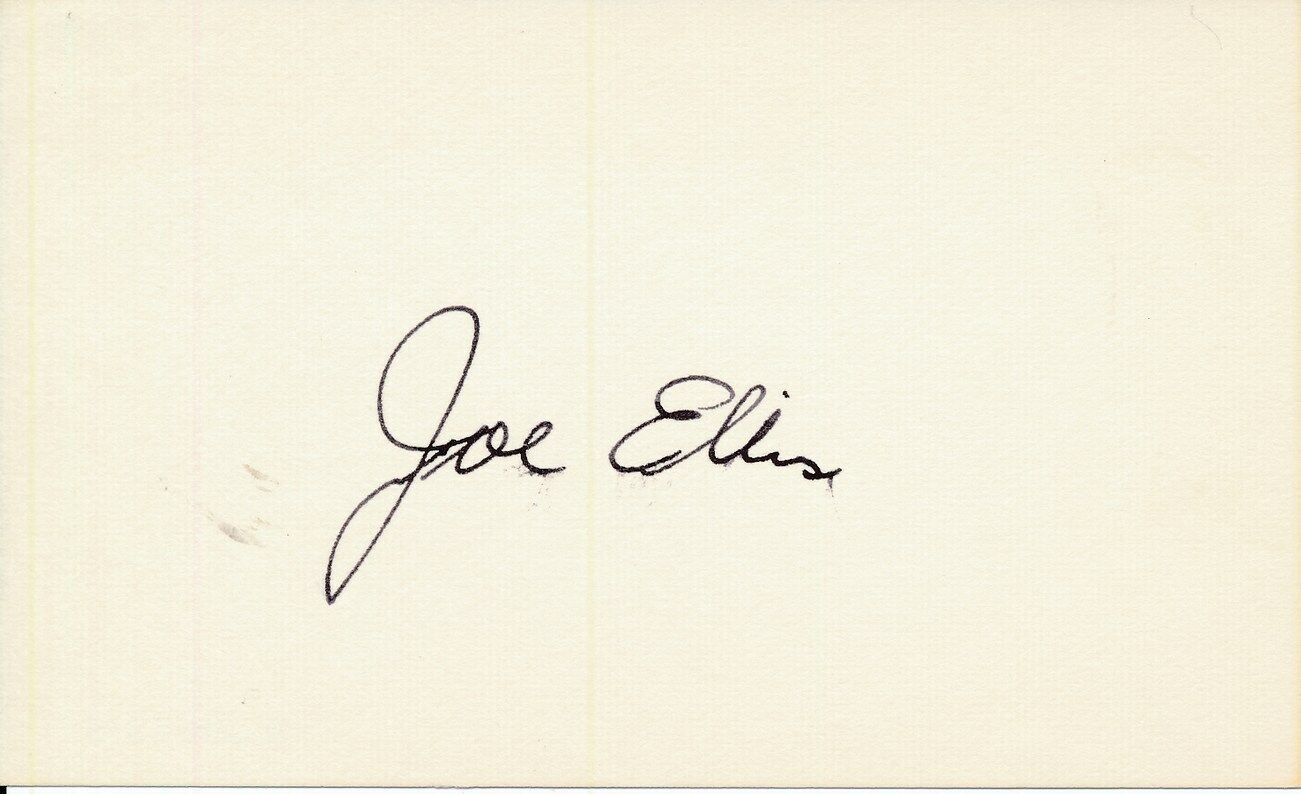 Joe Ellis Univ. of SF/Golden State Warriors Signed/Autographed Index Card 150981